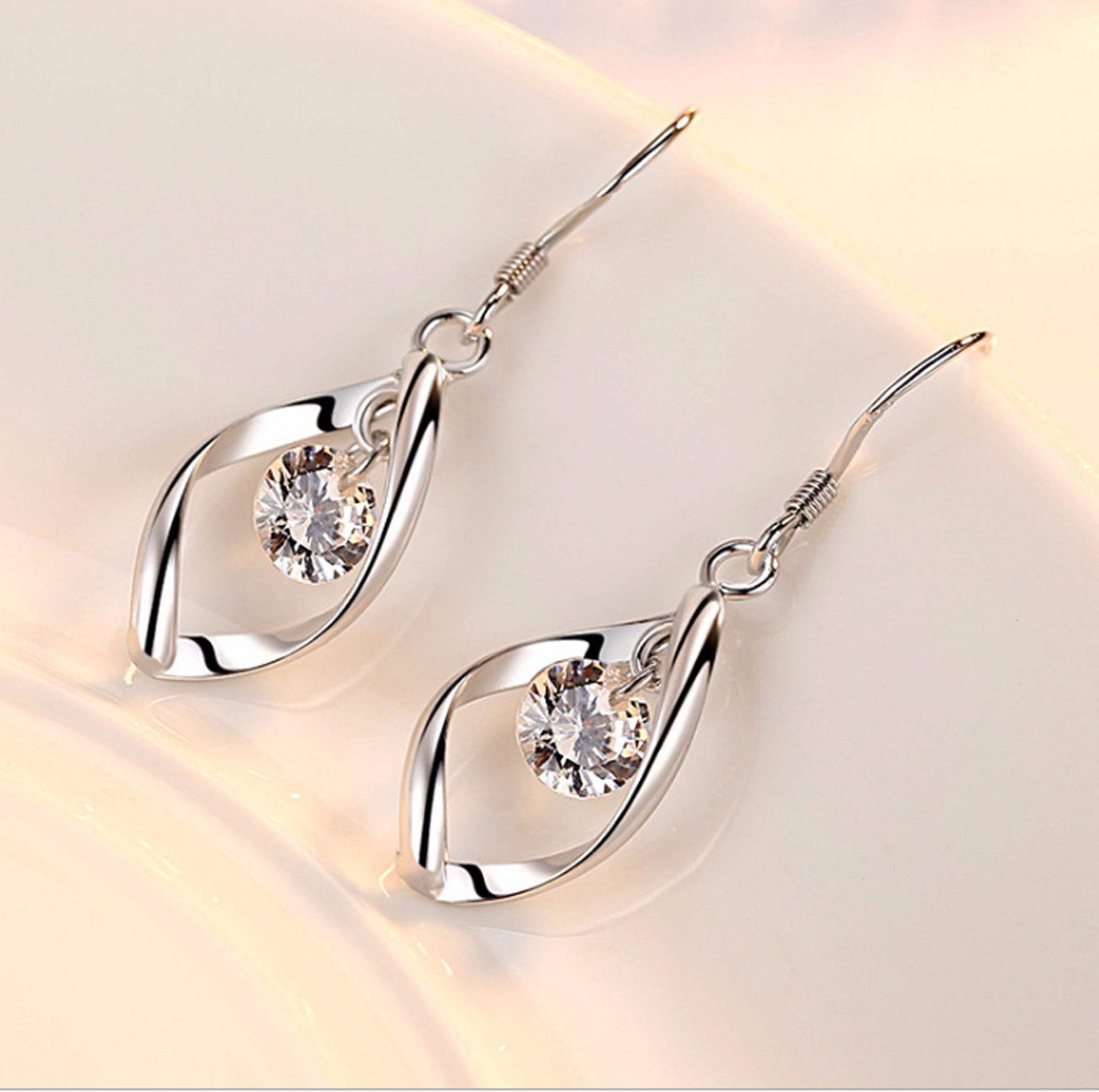 Zircon Silver Stud Earrings | KAH Jewelry