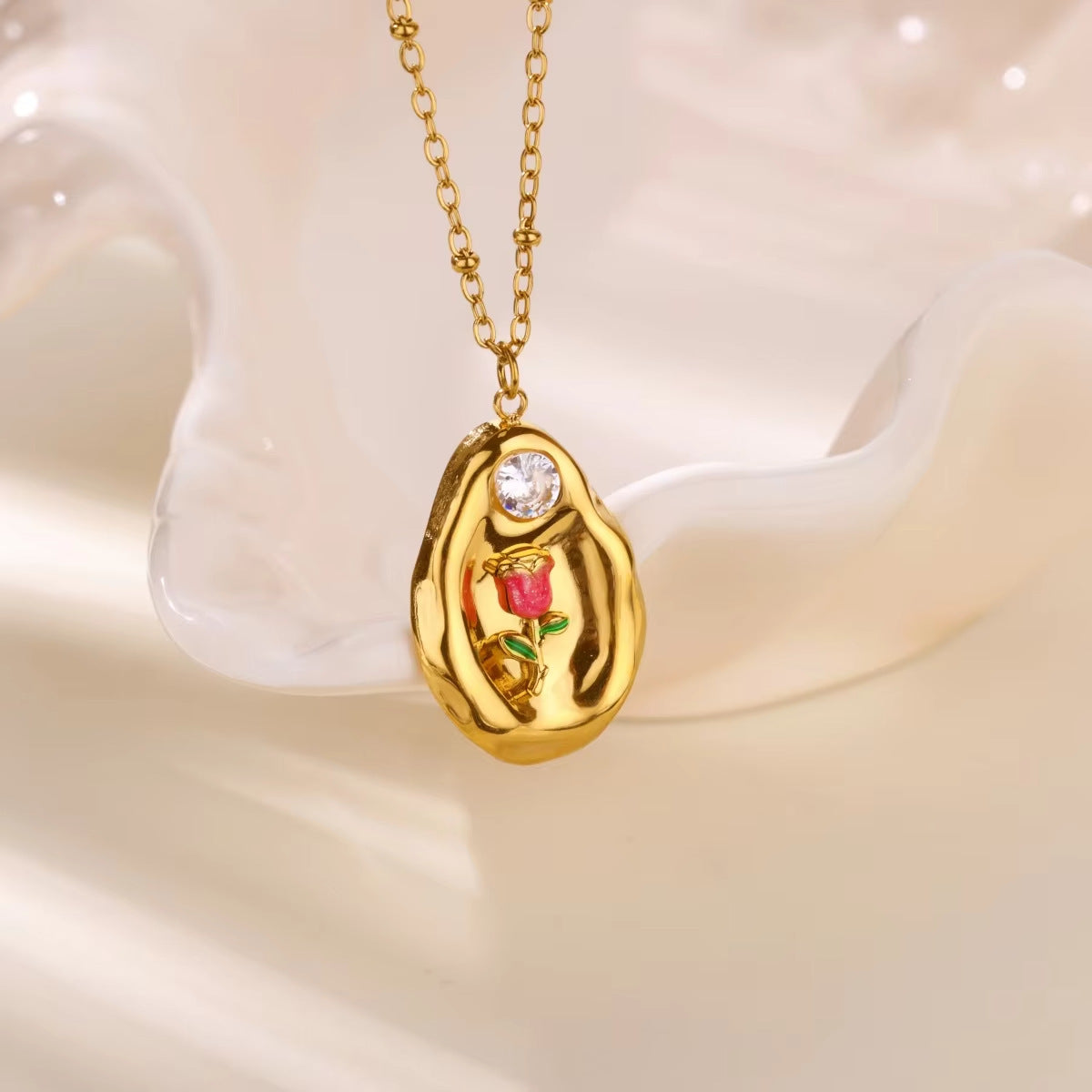 18K Gold Zircon Choker Necklace | KAH Jewelry