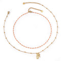 Red & Gold Beaded Double Layer Necklace