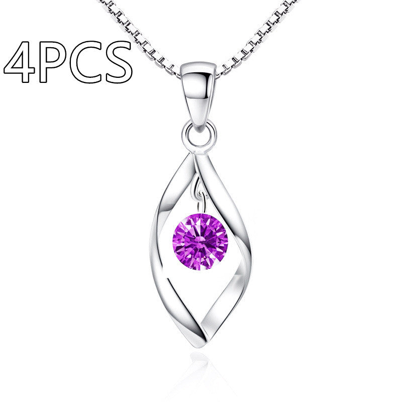 Zircon Twist Pendant Necklace | KAH Jewelry