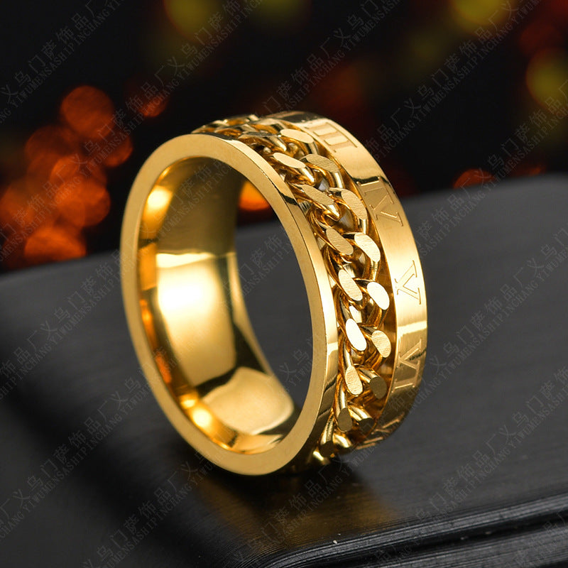 Titanium Rotatable Couple Spinner Ring | KAH Jewelry