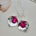 Alloy Orchid Long Crystal Earrings