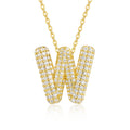 Moissanite Bubble Letter Pendant Necklace