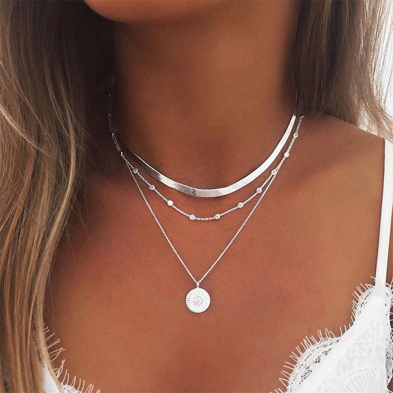 Lotus Multi-Layer Pendant Necklace | KAH Jewelry