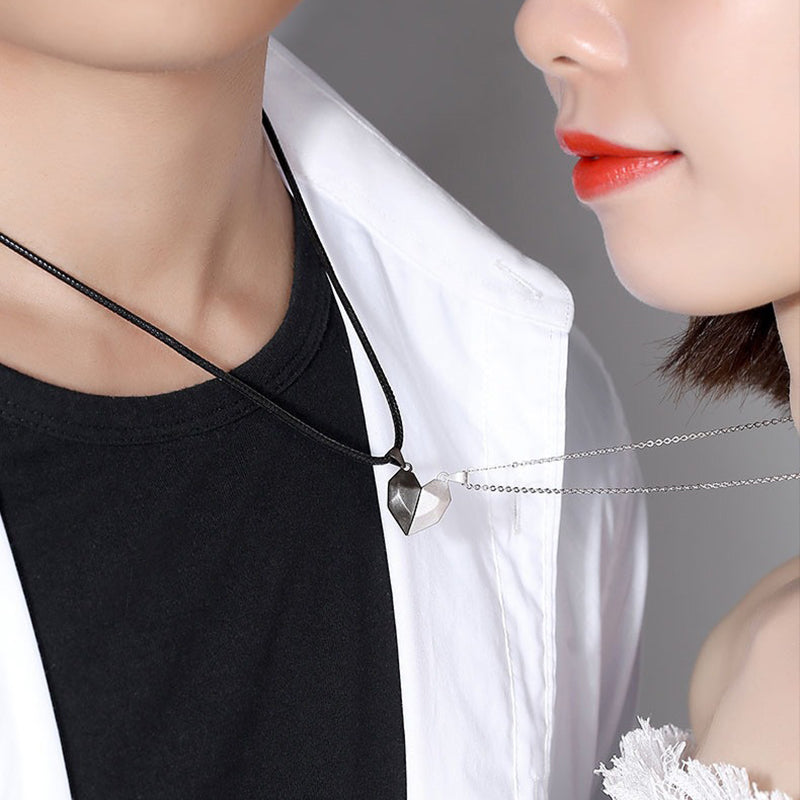 Magnetic Lovers Heart Couple Necklace | KAH Jewelry
