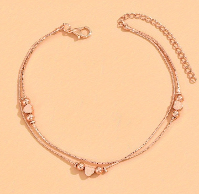 Double Layer Heart Bead Bracelet