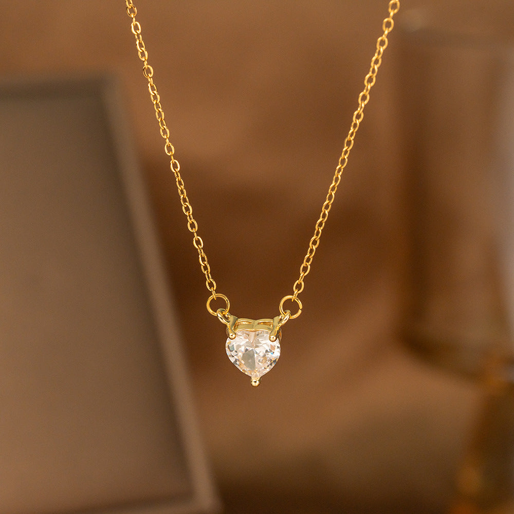 Minimalist Single Diamond Pendant Necklace