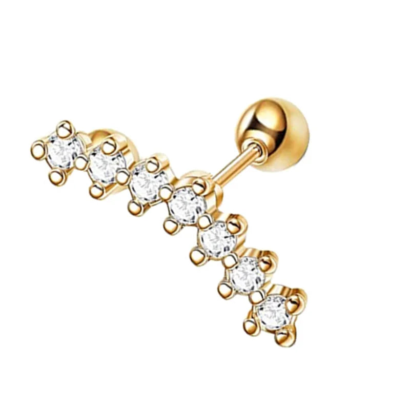 Crystal Flower Tragus Stud – 16G Cartilage Piercing