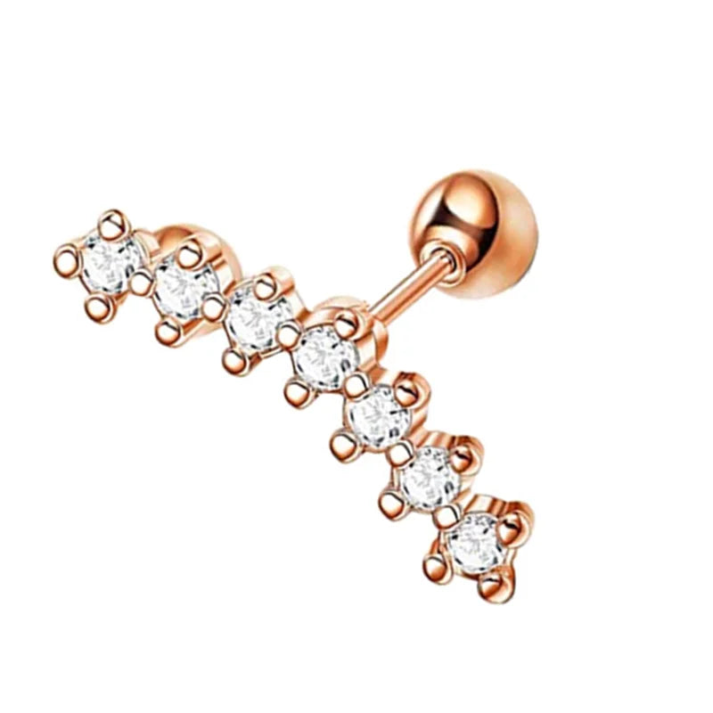 Crystal Flower Tragus Stud – 16G Cartilage Piercing