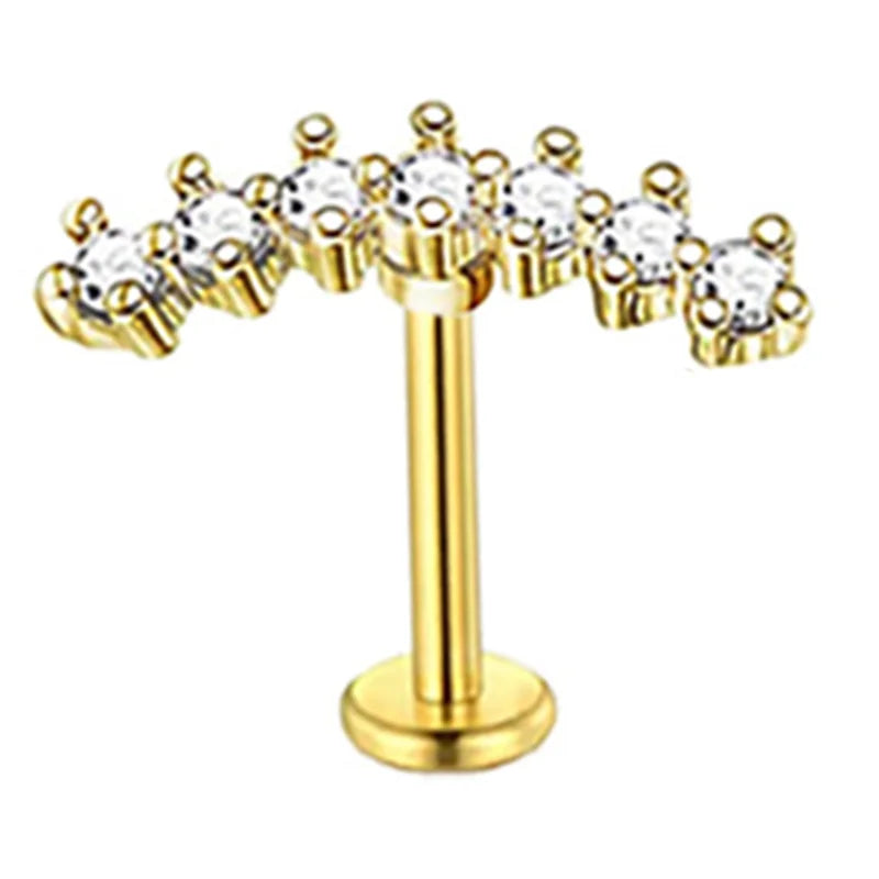 Crystal Flower Tragus Stud – 16G Cartilage Piercing