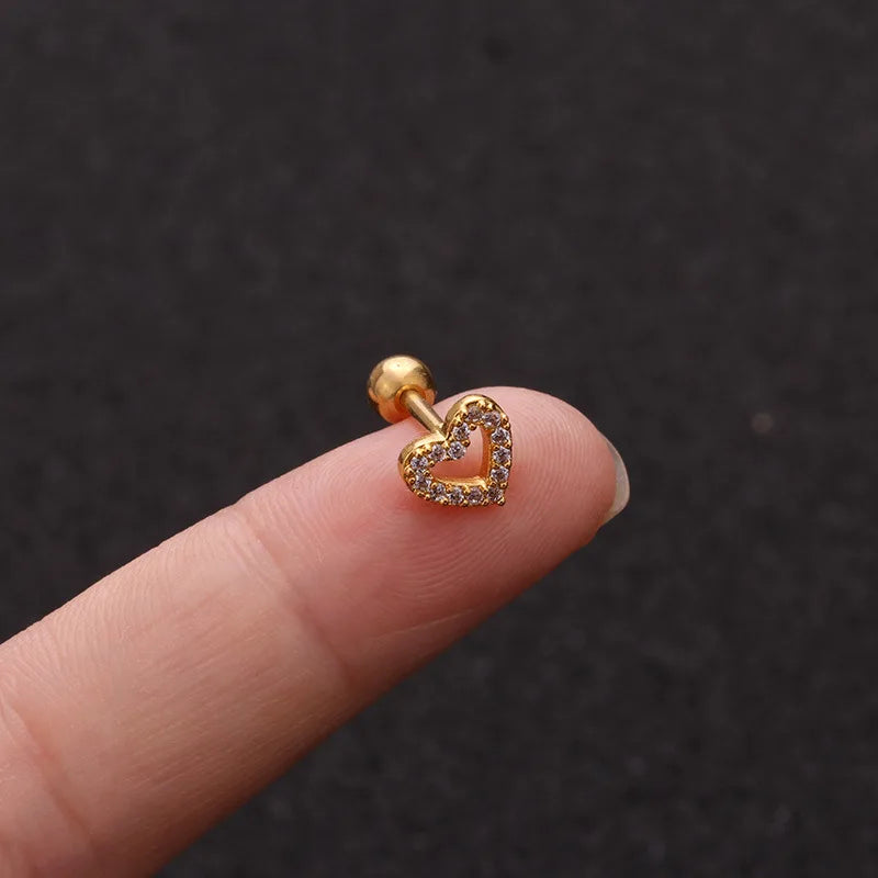 Crystal Flower Tragus Stud – 16G Cartilage Piercing