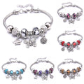White Butterfly Crown Charm Bracelet