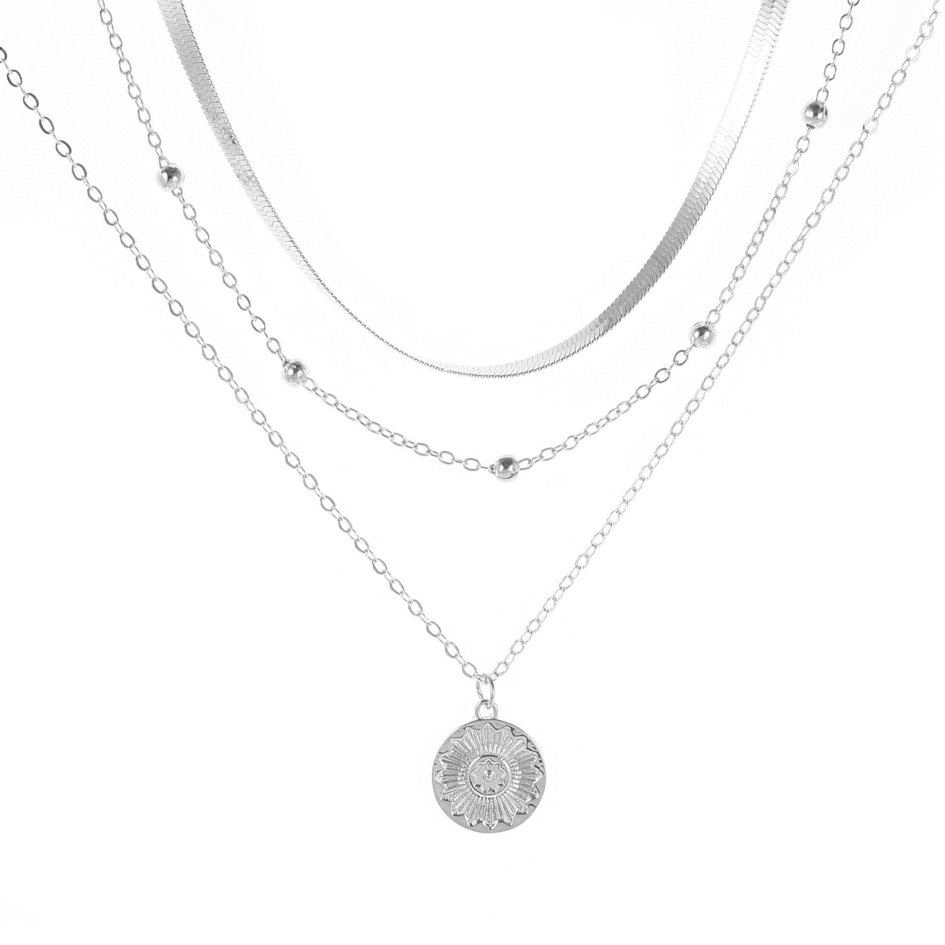 Lotus Multi-Layer Pendant Necklace | KAH Jewelry