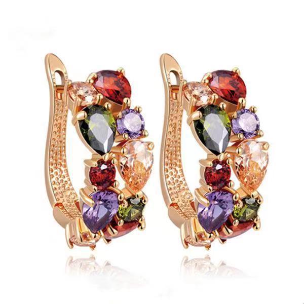 Crystal Zircon Ear Clip Earrings | KAH Jewelry