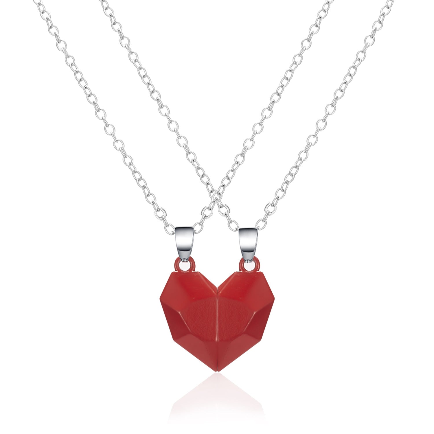 Magnetic Lovers Heart Couple Necklace | KAH Jewelry