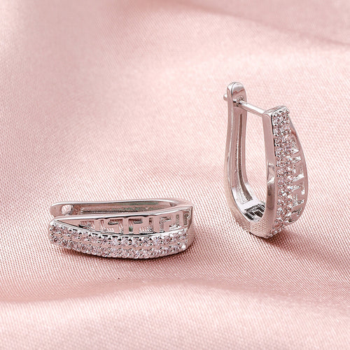 14K Gold Zircon Button Ear Clips | KAH Jewelry