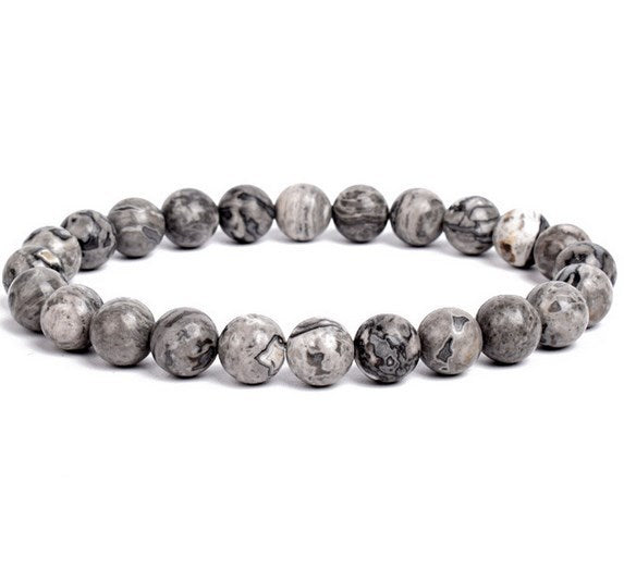 8mm Agate Yoga Beaded Bracelet
