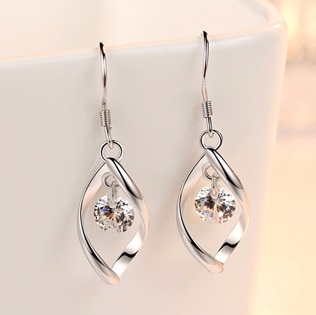Zircon Silver Stud Earrings | KAH Jewelry