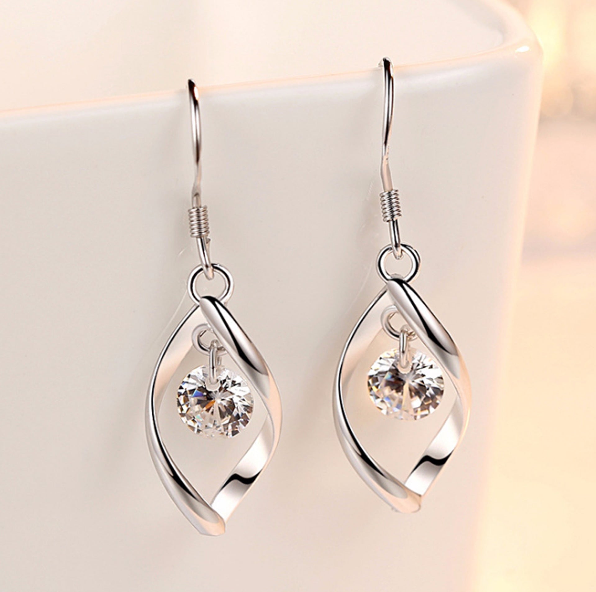 Zircon Silver Stud Earrings | KAH Jewelry