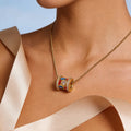 Gold Spider Geometric Pendant Necklace | KAH Jewelry