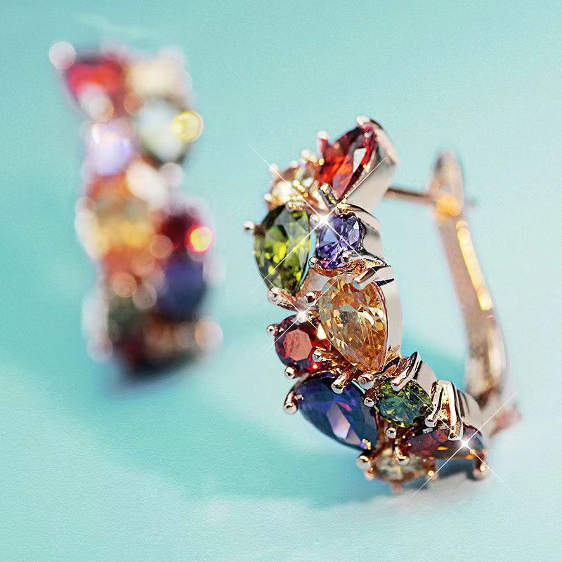 Crystal Zircon Ear Clip Earrings | KAH Jewelry