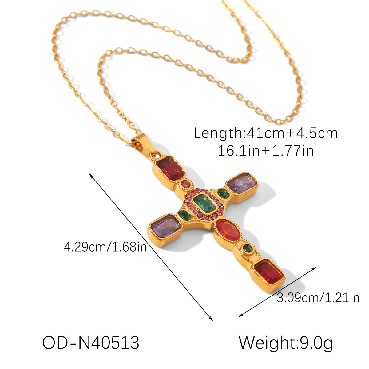 Colorful Zircon Pendant Necklace