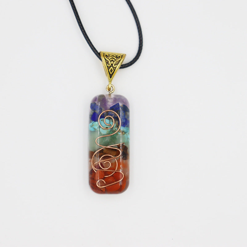 7 Chakra Crystal Stone Pendant Necklace