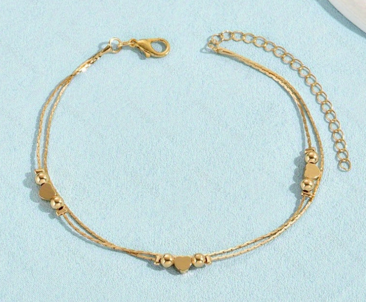 Double Layer Heart Bead Bracelet