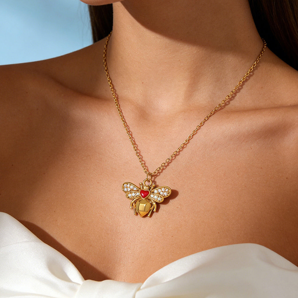 Gold Spider Geometric Pendant Necklace | KAH Jewelry