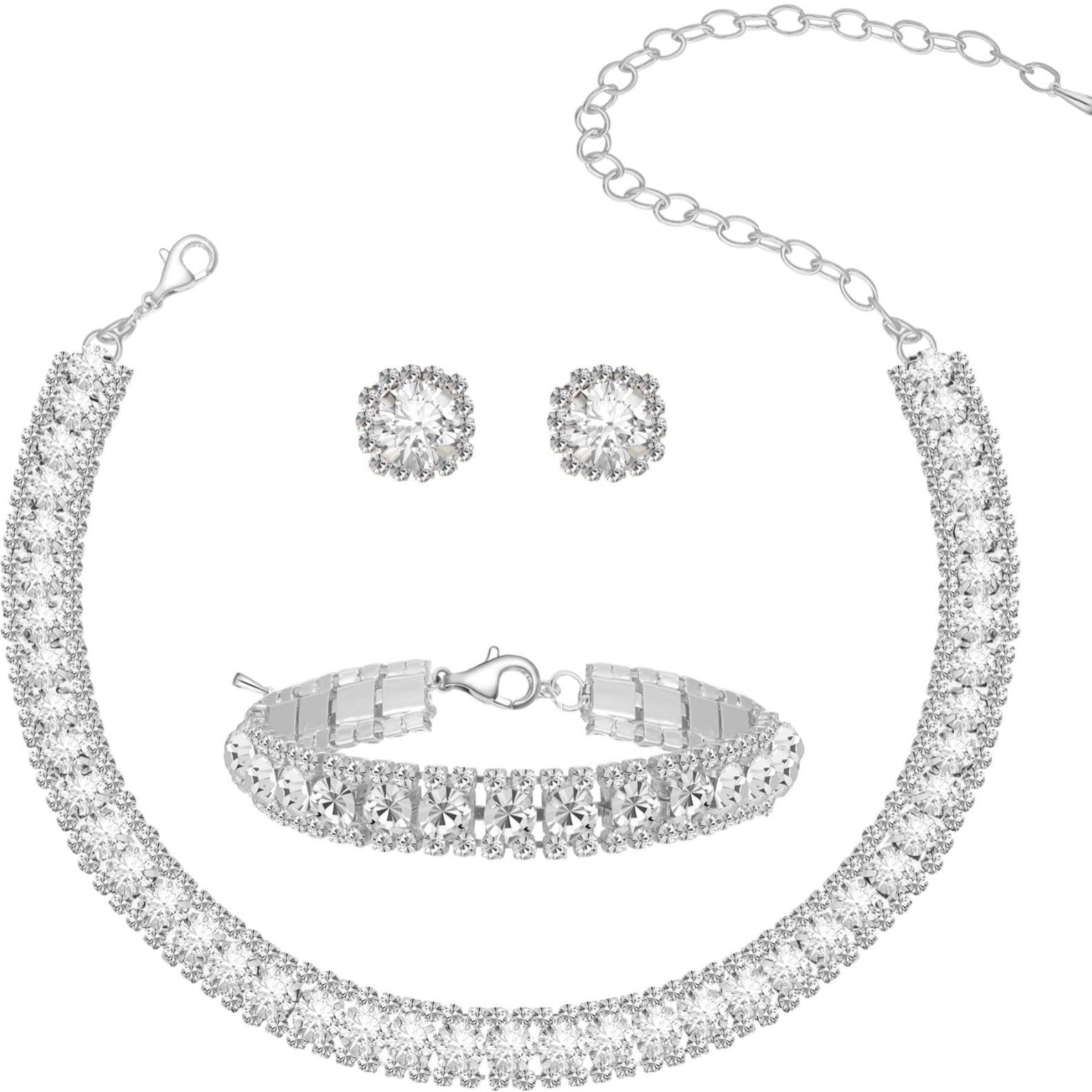 Full Diamond Light Luxury Necklace Set | KAH Jewelry