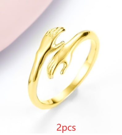 Hands Hug Adjustable Ring | KAH Jewelry