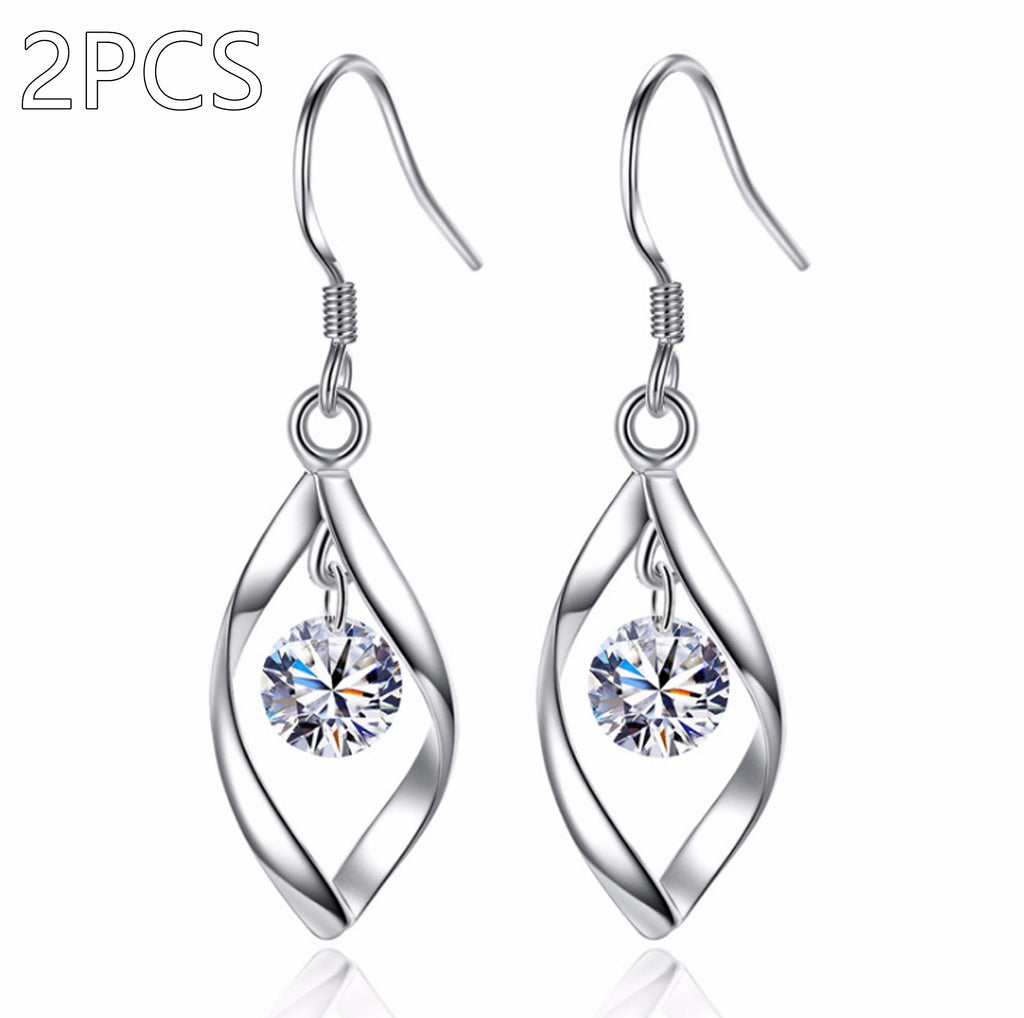 Zircon Silver Stud Earrings | KAH Jewelry