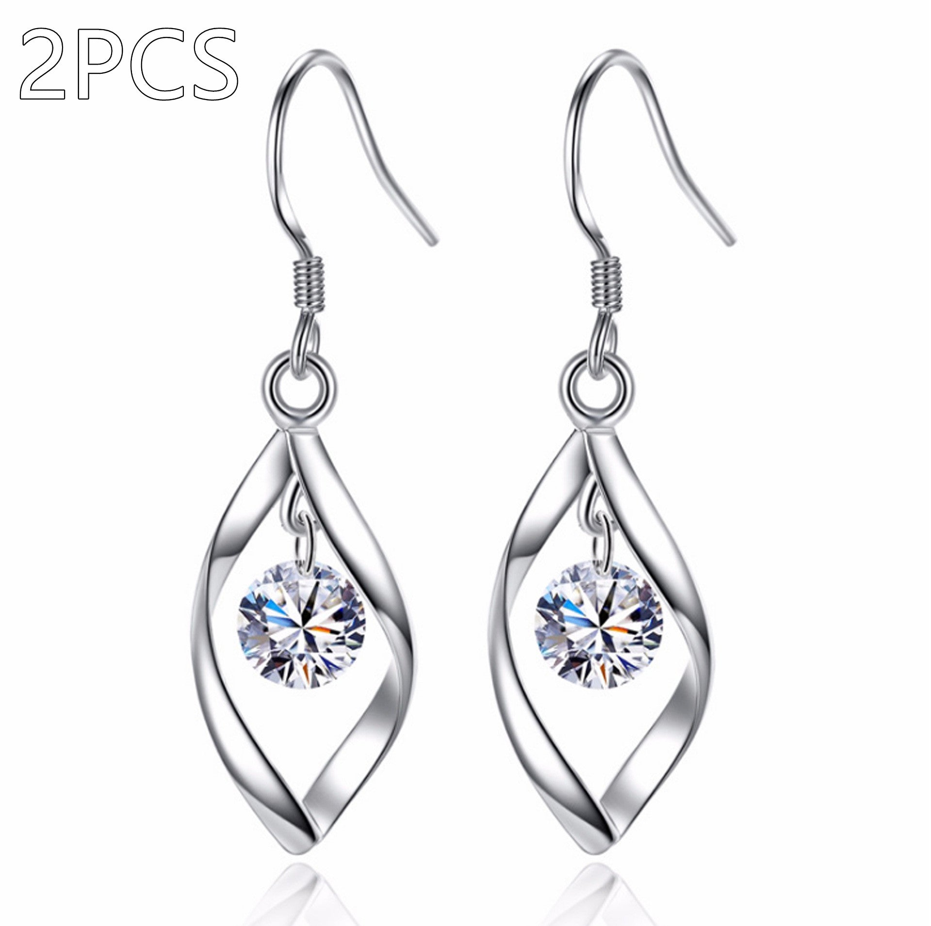 Zircon Silver Stud Earrings | KAH Jewelry