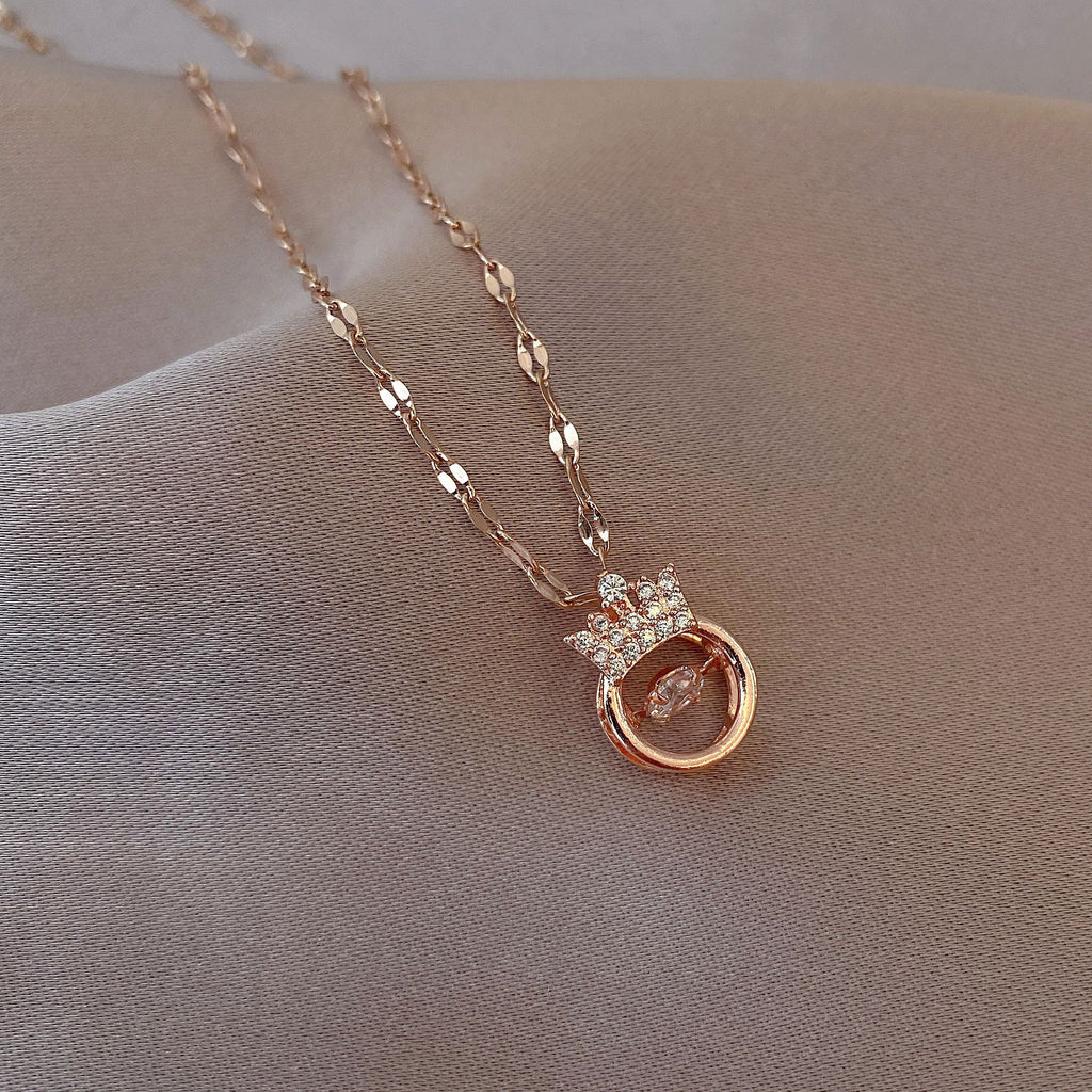 Crown Heart Collarbone Necklace | KAH Jewelry