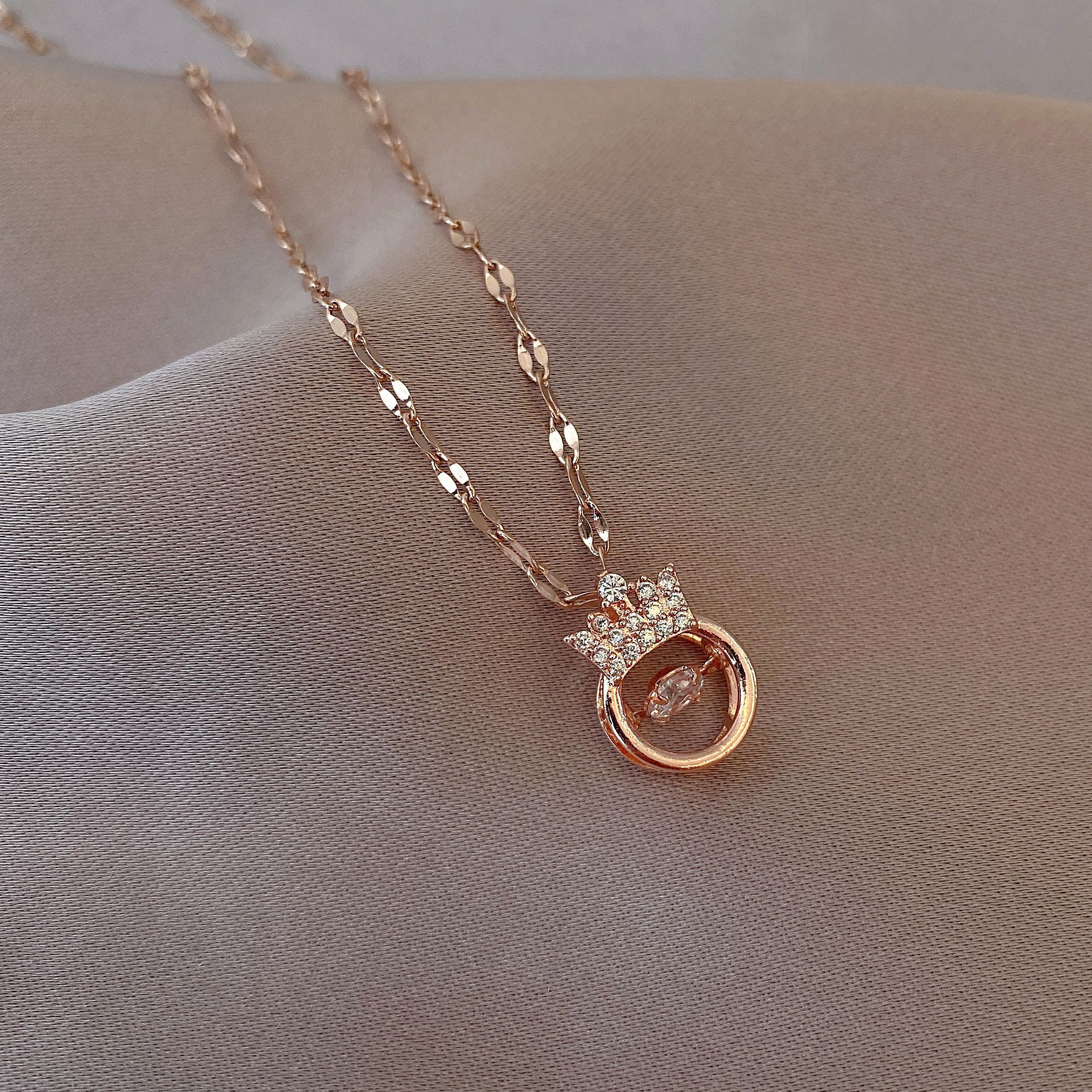Crown Heart Collarbone Necklace | KAH Jewelry