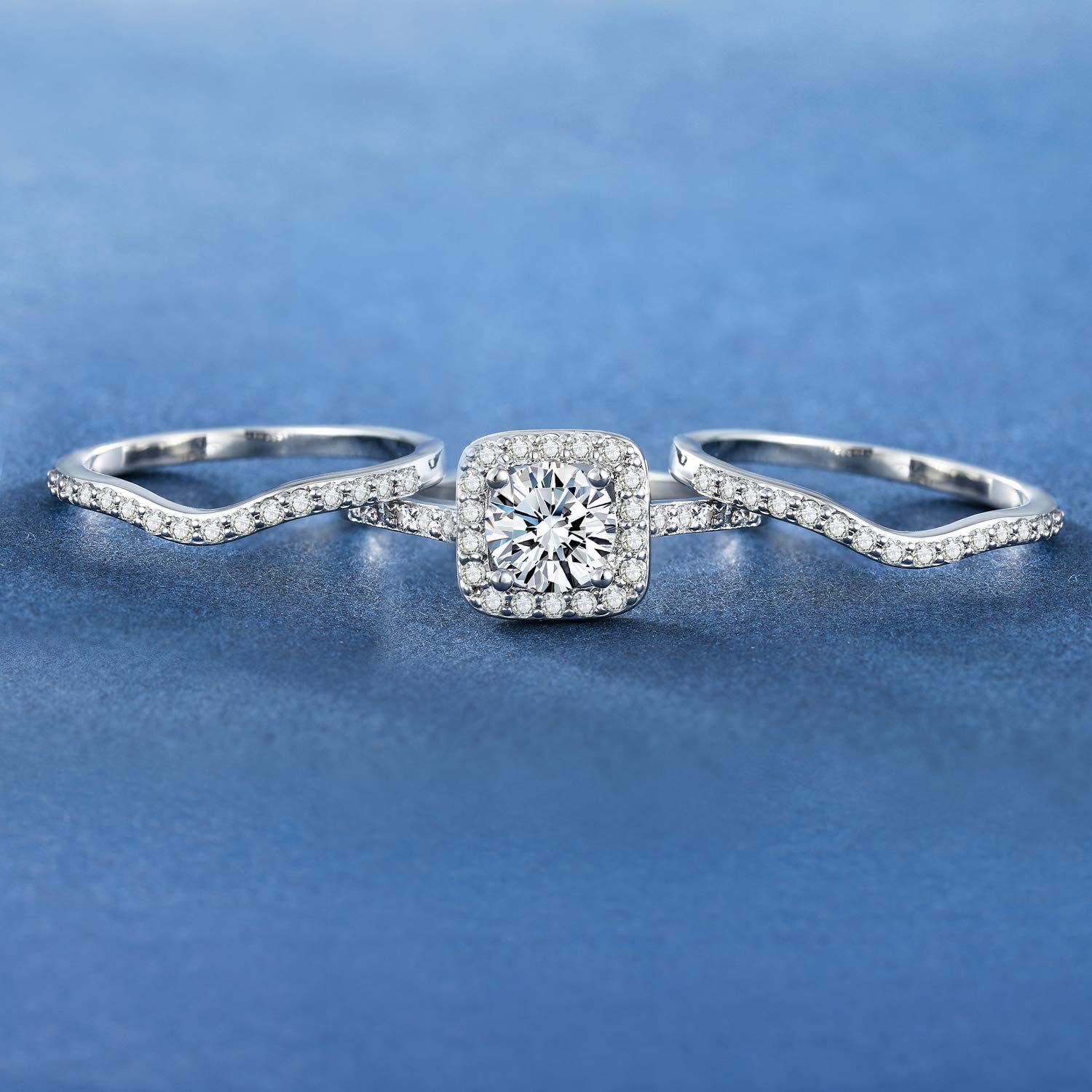 Square Zircon Stackable Ring Set | KAH Jewelry