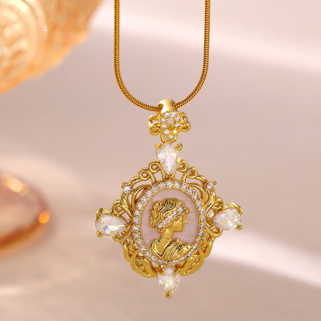 Gold-Plated Zircon Pendant Necklace | KAH Jewelry