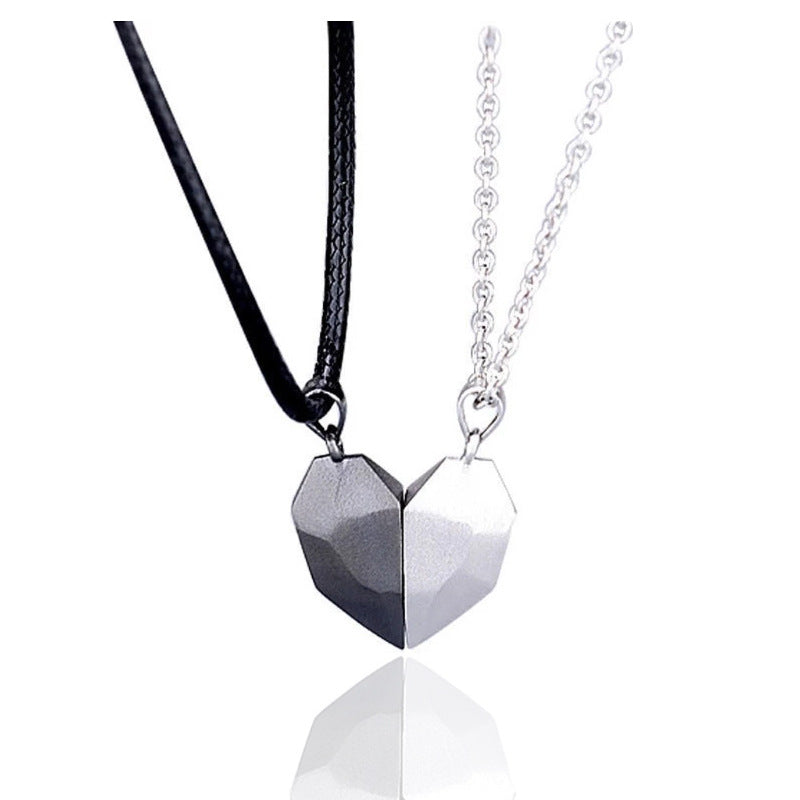Magnetic Lovers Heart Couple Necklace | KAH Jewelry