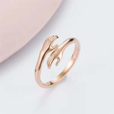 Hands Hug Adjustable Ring
