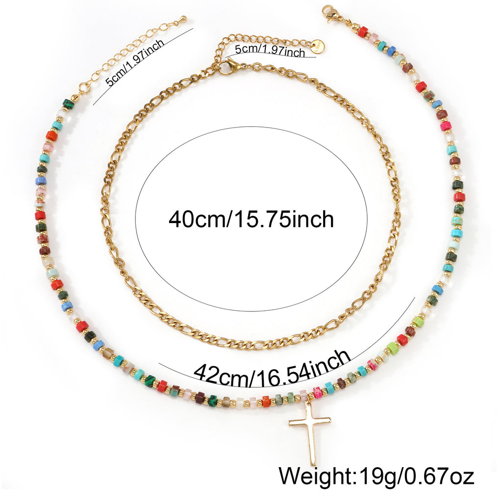Colorful Beaded Double Layer Necklace | KAH Jewelry
