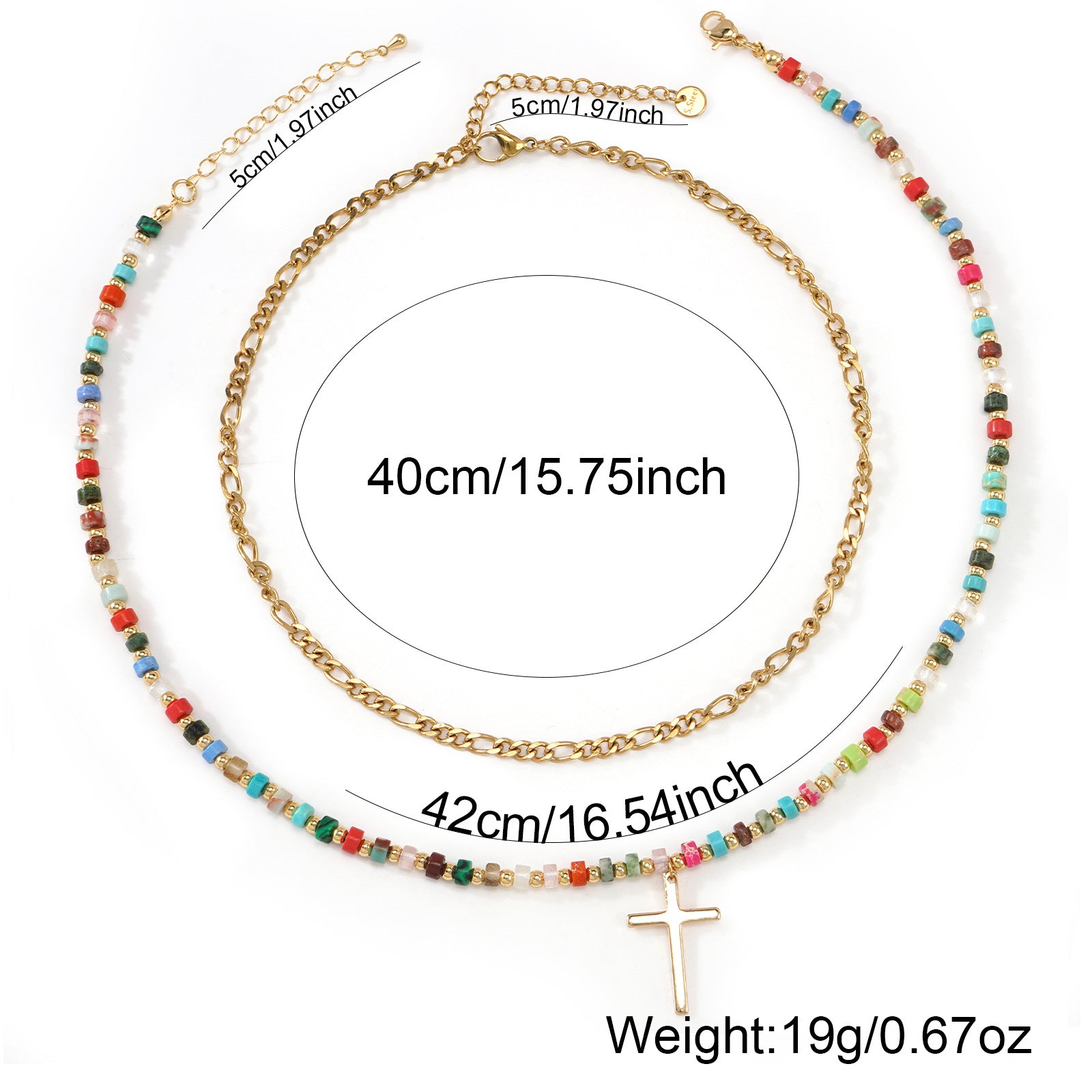 Colorful Beaded Double Layer Necklace | KAH Jewelry