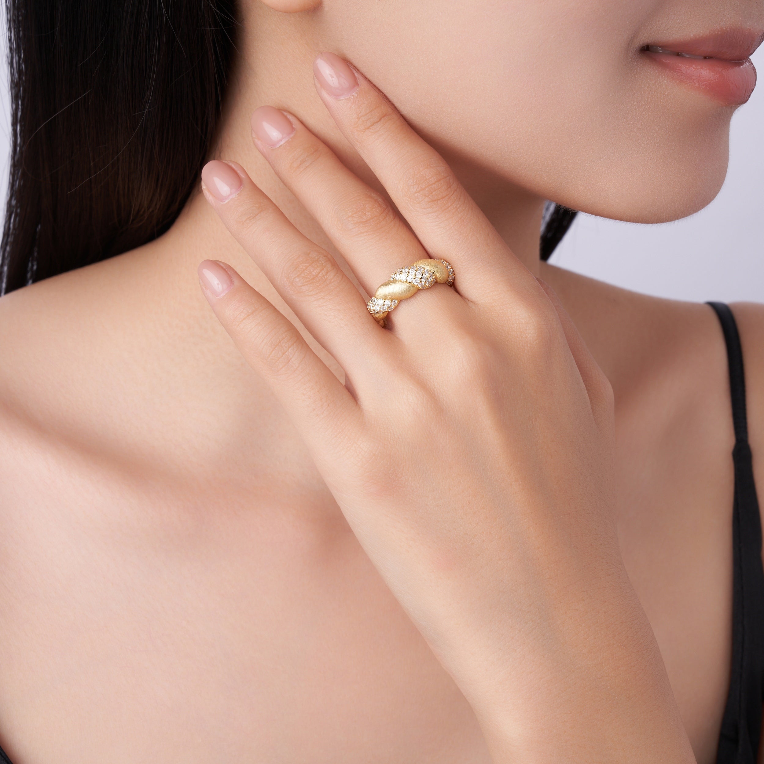 Moissanite Gold-Plated Silver Jewelry Set | KAH Jewelry