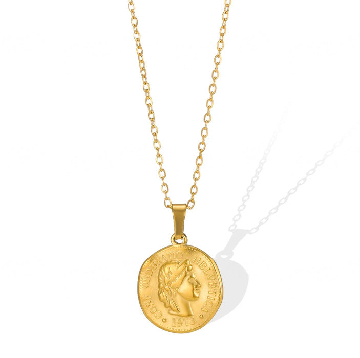 Gold-Plated Zircon Pendant Necklace