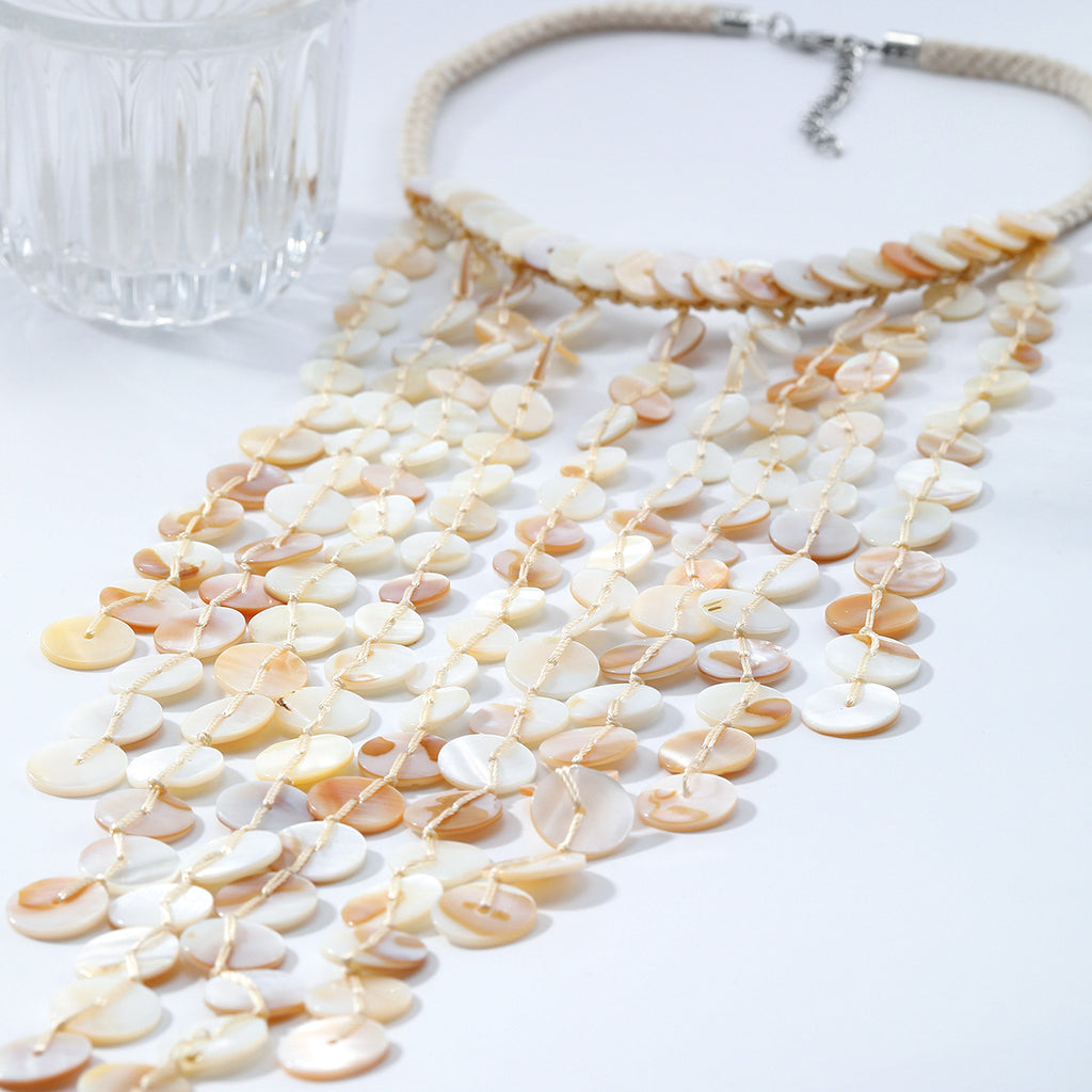 Boho Shell Tassel Multi-Layer Necklace | KAH Jewelry