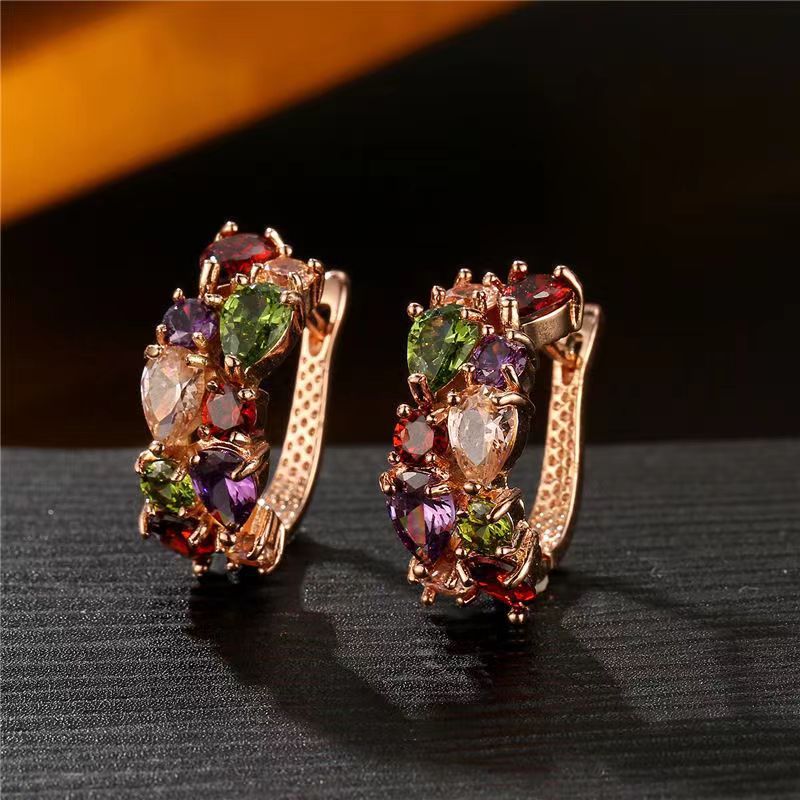 Crystal Zircon Ear Clip Earrings | KAH Jewelry