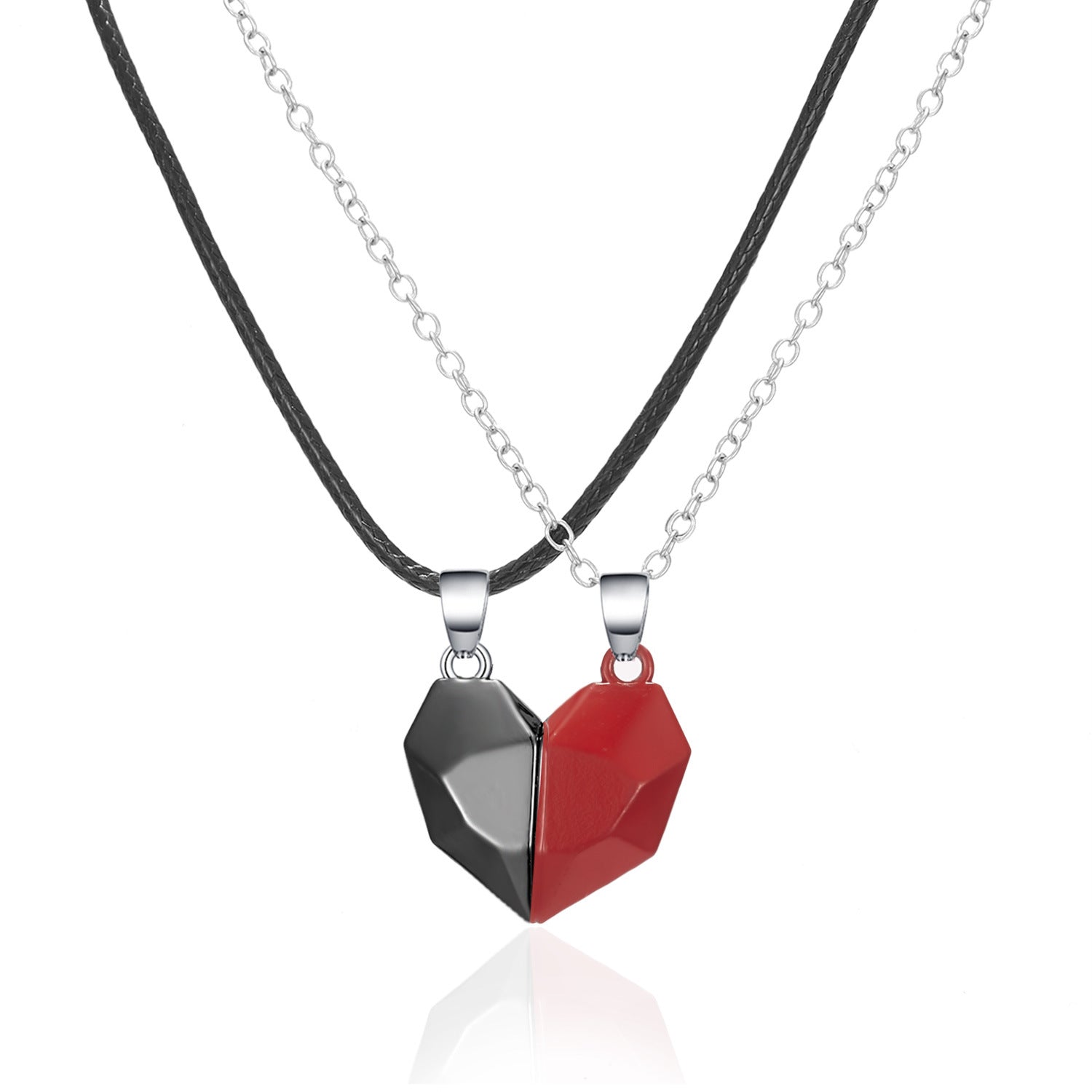 Magnetic Lovers Heart Couple Necklace | KAH Jewelry