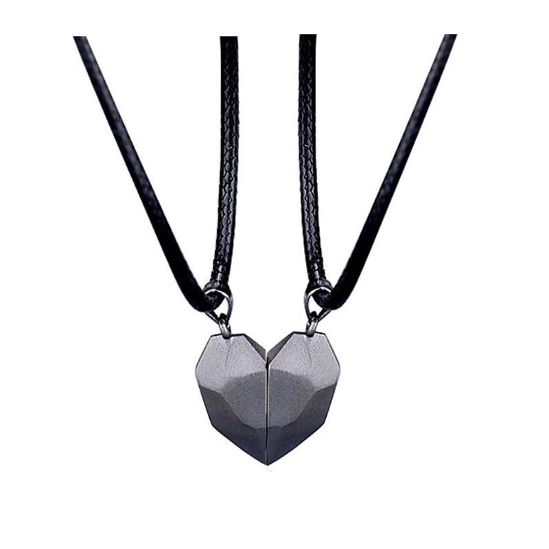 Magnetic Lovers Heart Couple Necklace | KAH Jewelry