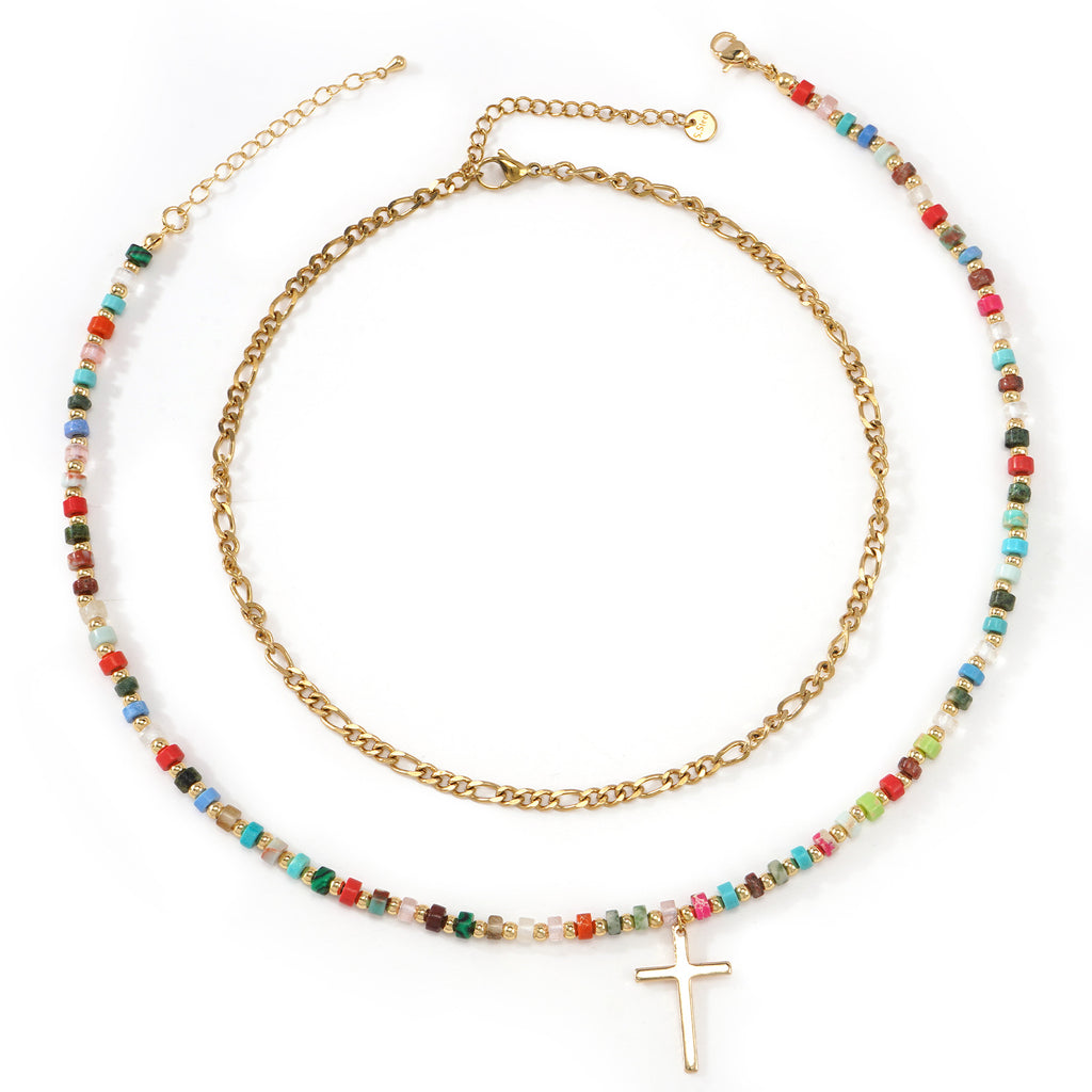 Colorful Beaded Double Layer Necklace
